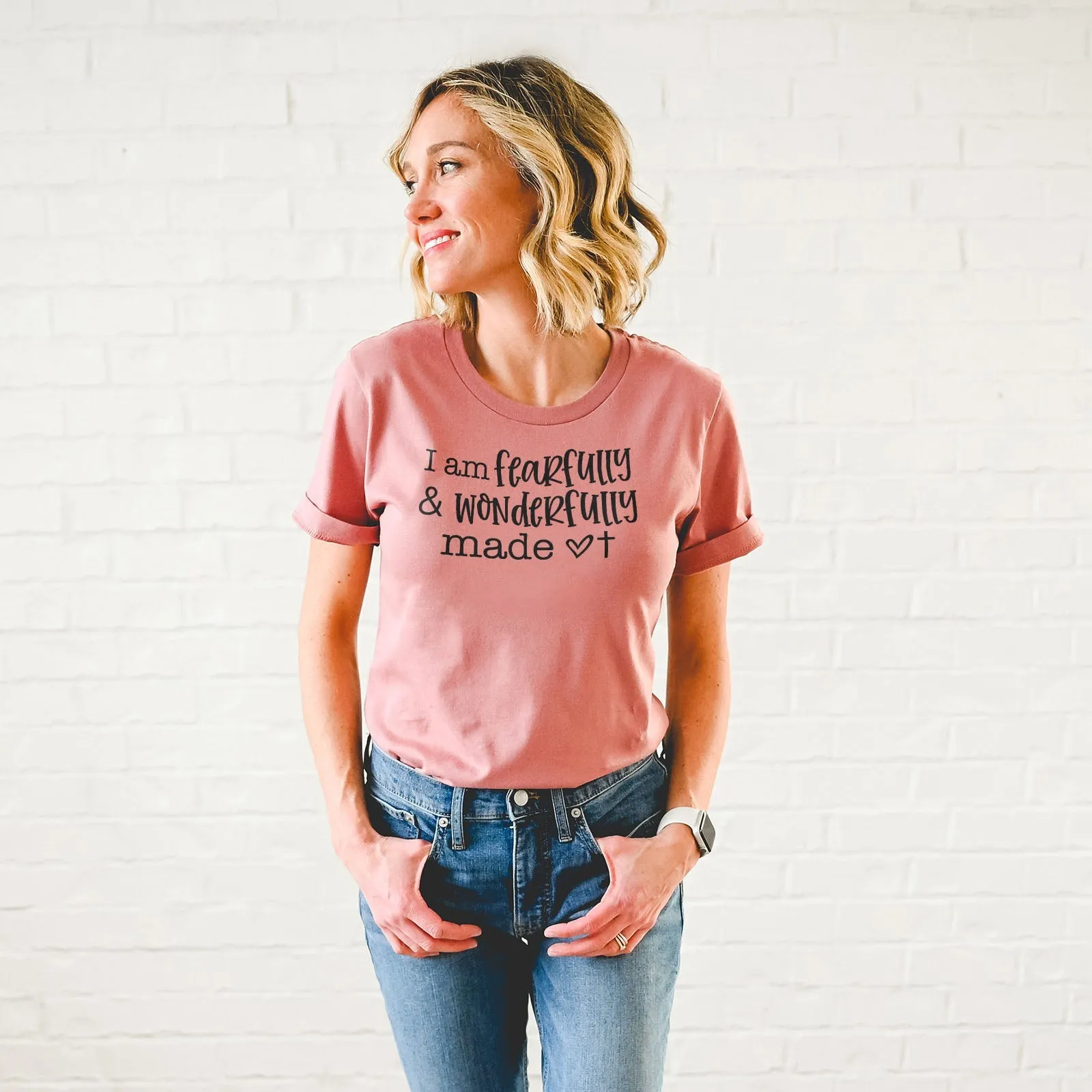 I Am Fearfully And Wonderfully Made Tee Shirts For Women - Christian Shirts for Women - Religious Tee Shirts