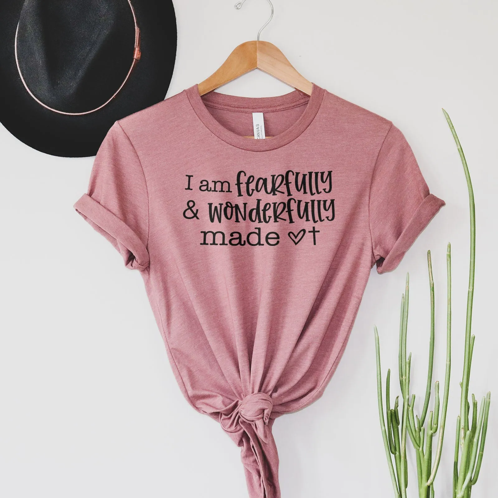 I Am Fearfully And Wonderfully Made Tee Shirts For Women - Christian Shirts for Women - Religious Tee Shirts