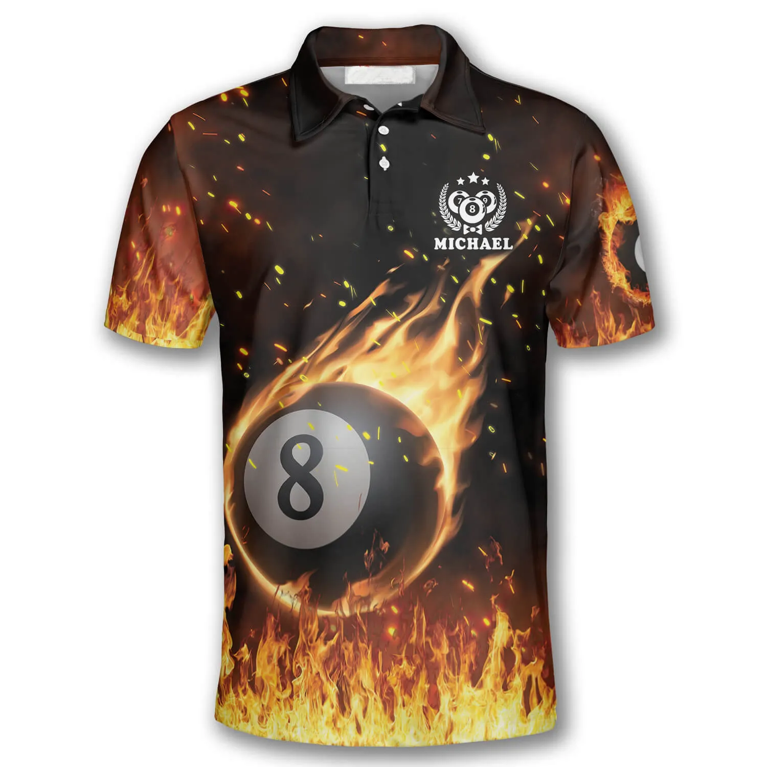 I Play Pool So I Don’t Choke People Custom Billiard Polo Shirts for Men, Ball Fire Billiard Shirt