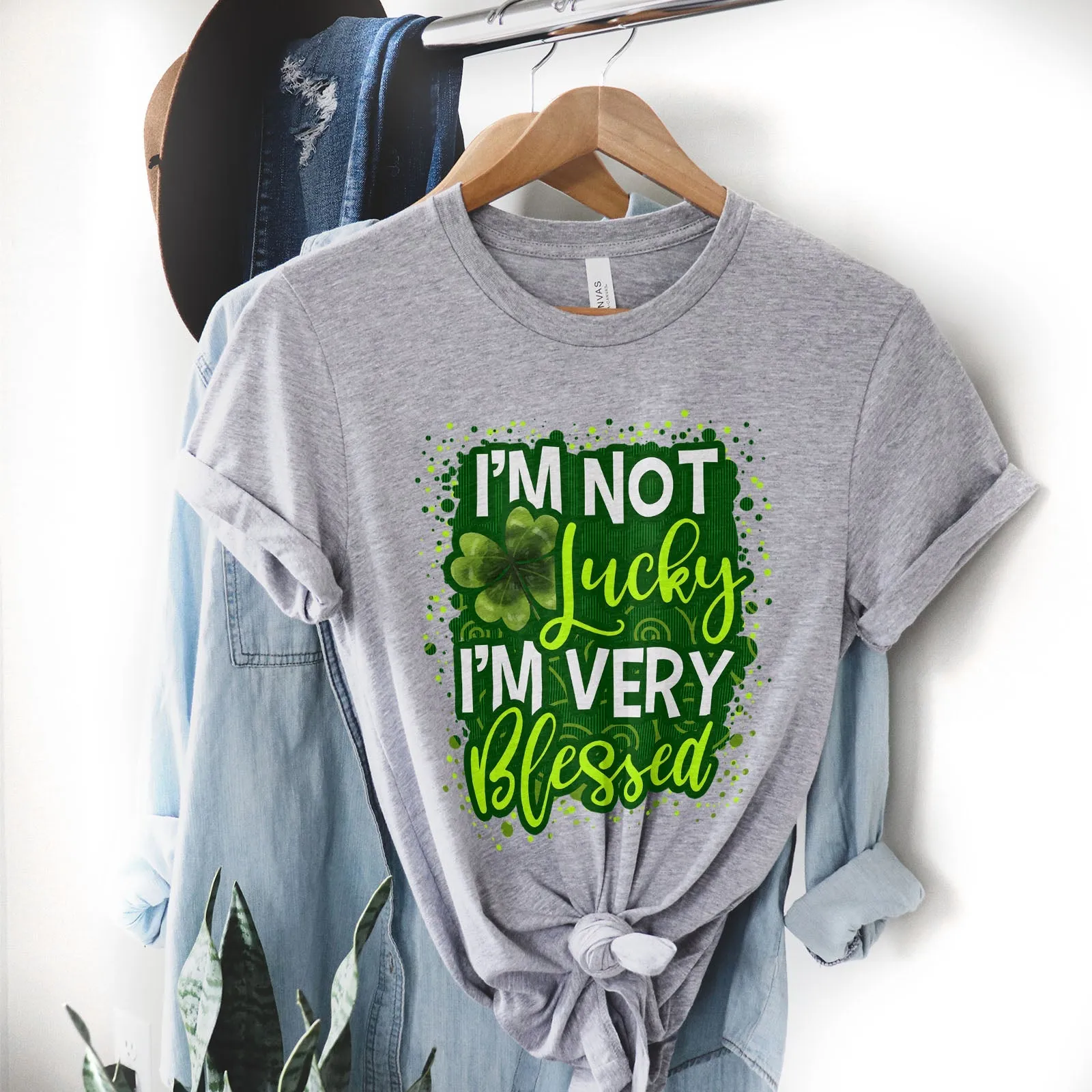 I'm Not Lucky I'm Very Blessed Tee Shirts For Women - Christian Shirts for Women - Religious Tee Shirts