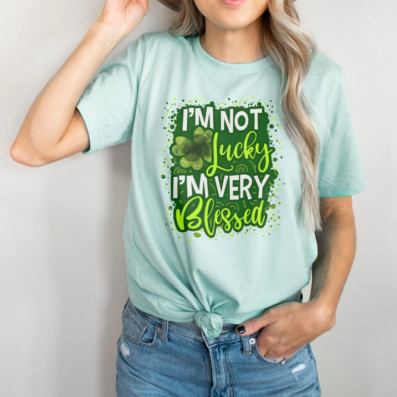 I'm Not Lucky I'm Very Blessed Tee Shirts For Women - Christian Shirts for Women - Religious Tee Shirts