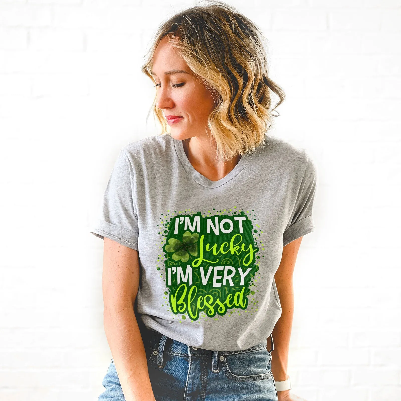 I'm Not Lucky I'm Very Blessed Tee Shirts For Women - Christian Shirts for Women - Religious Tee Shirts