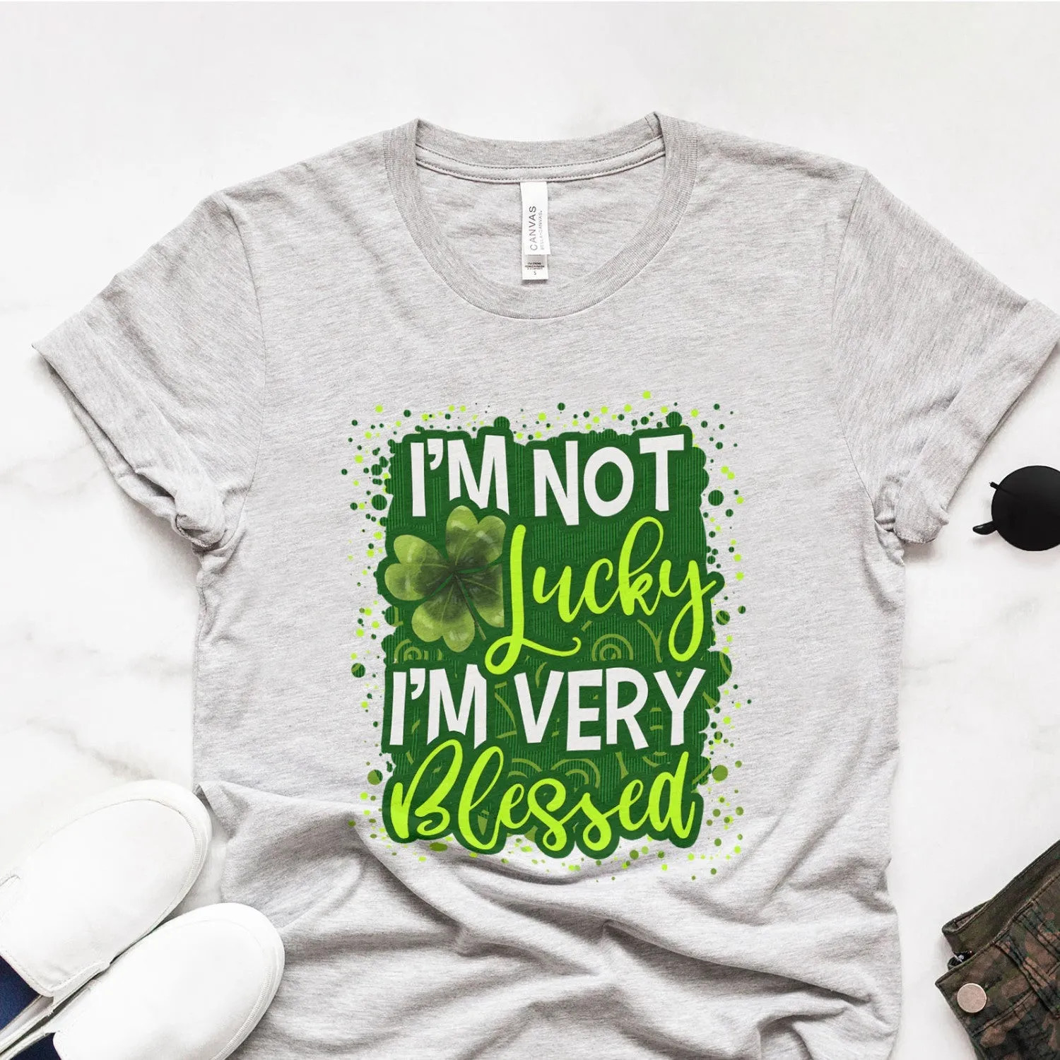 I'm Not Lucky I'm Very Blessed Tee Shirts For Women - Christian Shirts for Women - Religious Tee Shirts