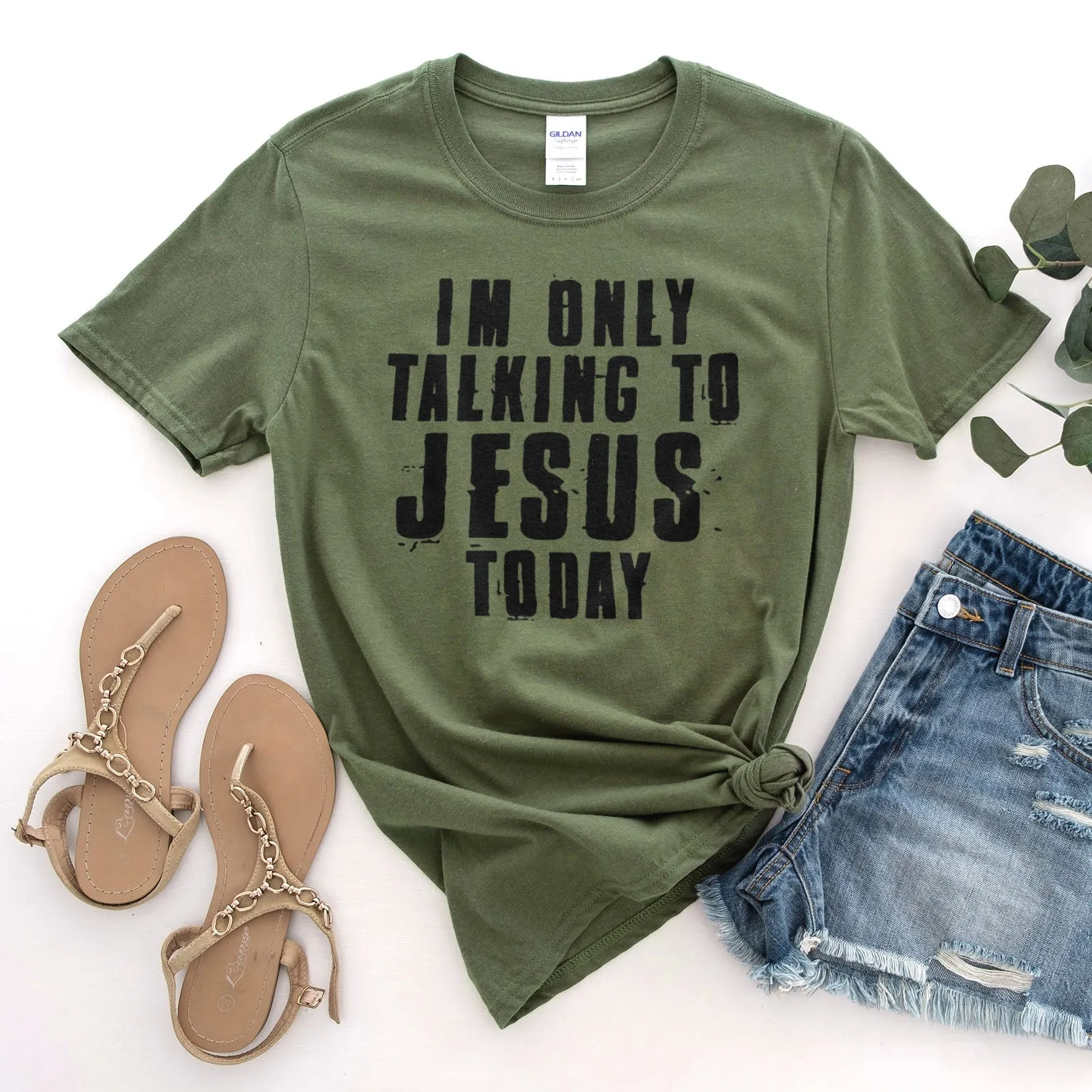 I'm Only Talking To Jesus Today Tee Shirts For Women - Christian Shirts for Women - Religious Tee Shirts