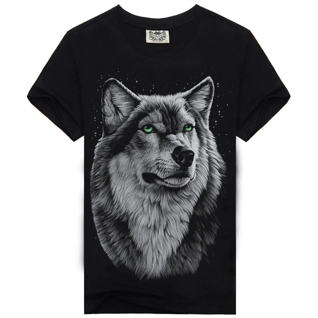 Indian & Wolf Print Casual T Shirt