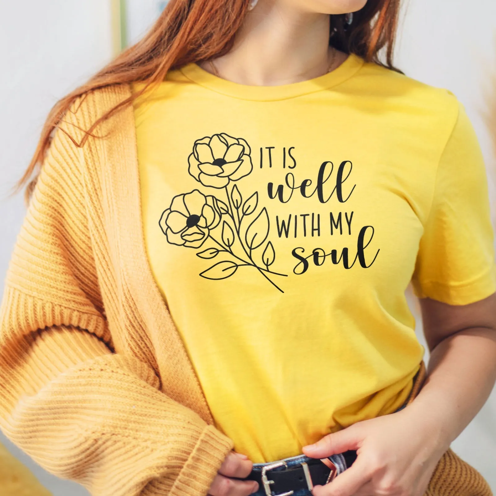 It Is Well With My Soul Flowers Tee Shirts For Women - Christian Shirts for Women - Religious Tee Shirts