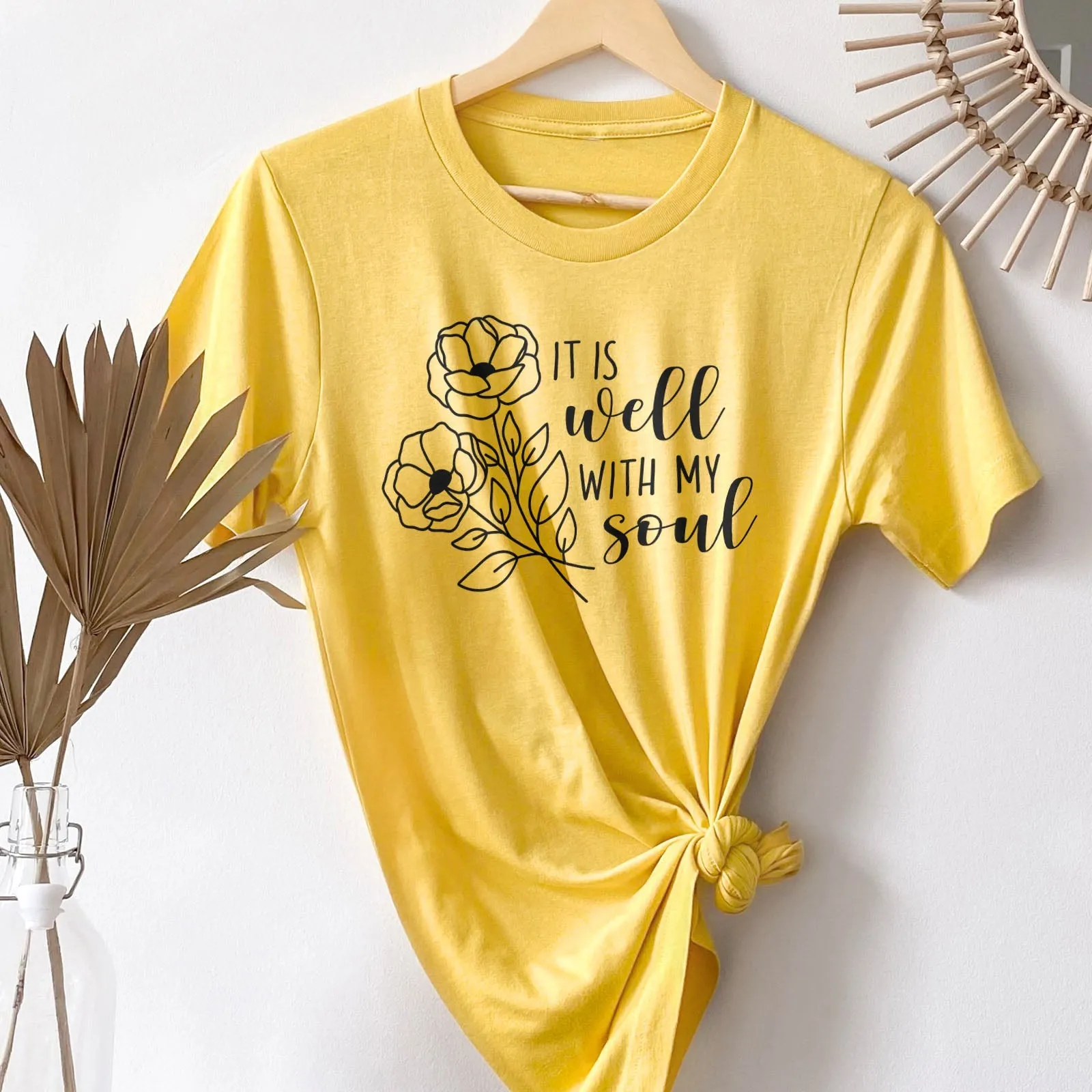 It Is Well With My Soul Flowers Tee Shirts For Women - Christian Shirts for Women - Religious Tee Shirts