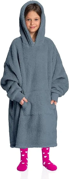 Jeans Kids Sherpa Hoodie Blanket - Ultimate Coziness for Play, Sleep, and Adventure