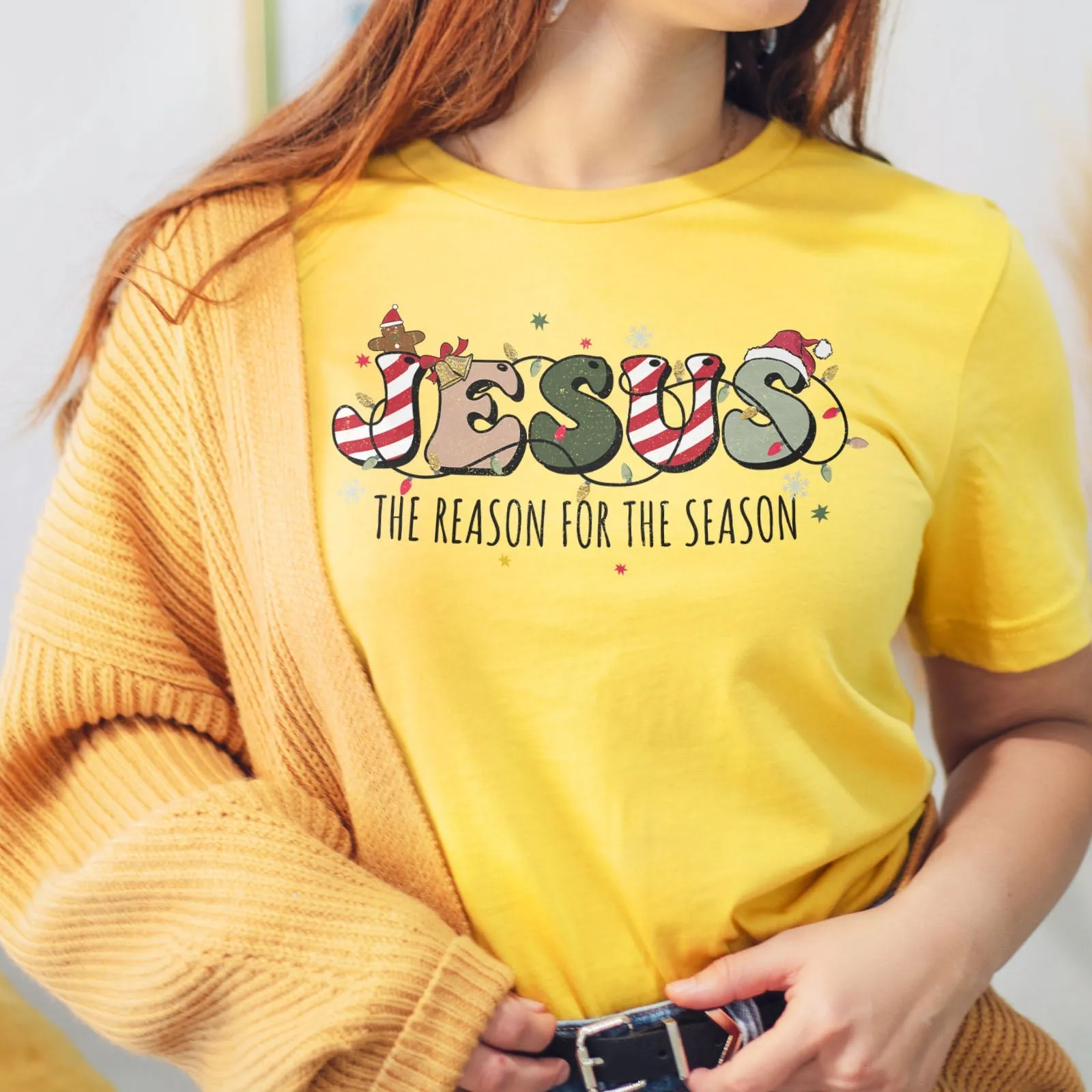 Jesus The Reason For The Season Tee Shirts For Women - Christian Shirts for Women - Religious Tee Shirts