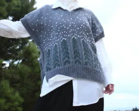 Knittember Handmade Knitting "Frosty Evergreen" Vest for Women