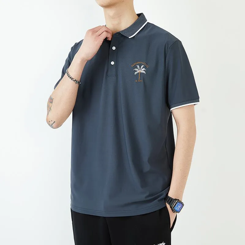 Lapel Silky Smooth Casual Short Sleeve Polo Shirt