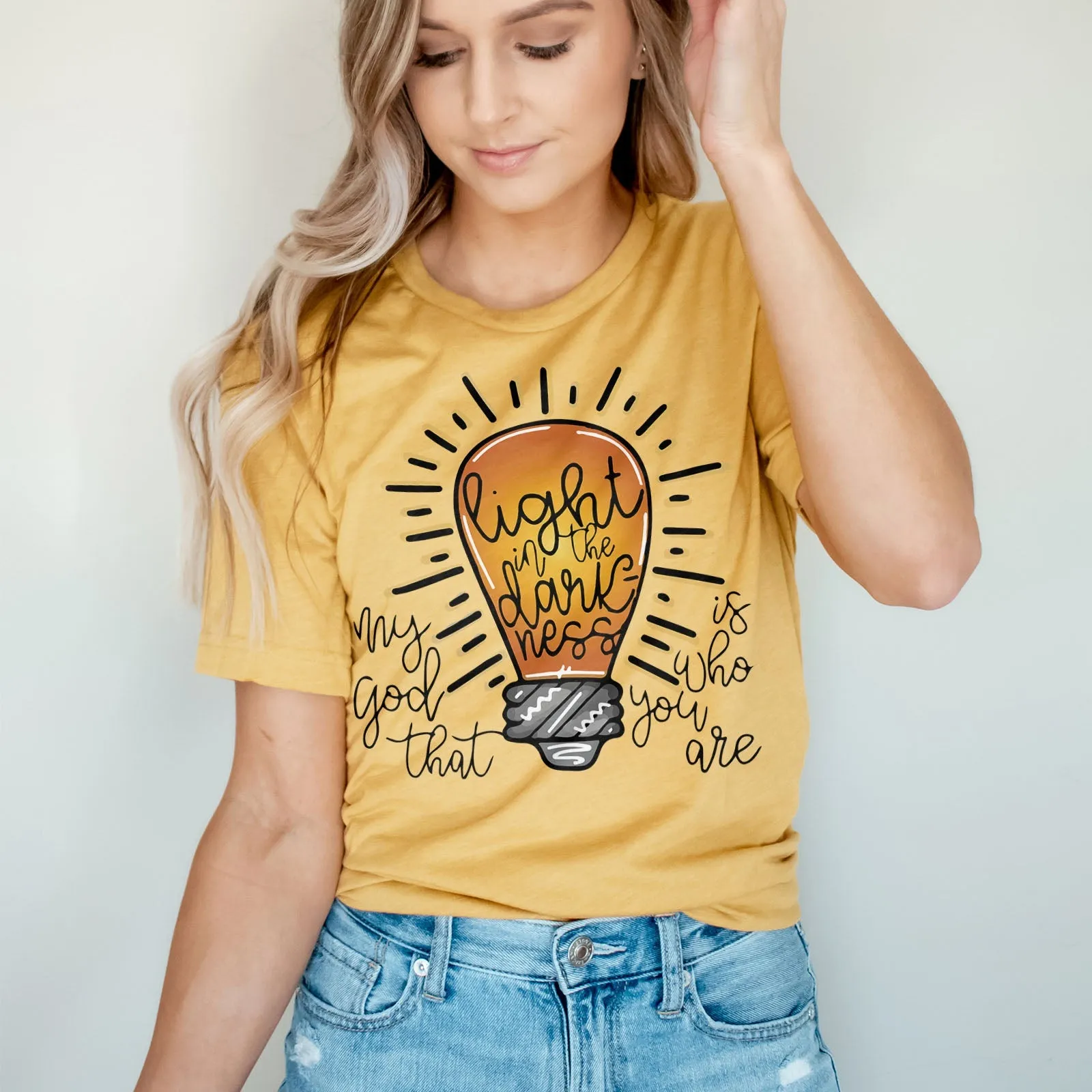 Light in the Darkness Tee Shirts For Women - Christian Shirts for Women - Religious Tee Shirts