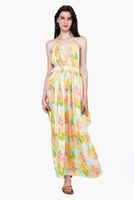 Lime Floral Maxi Dress