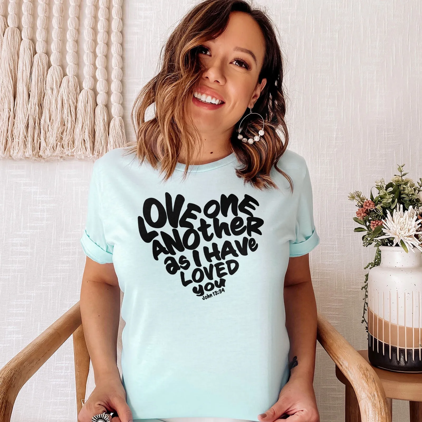 Love One Another Tee Shirts For Women - Christian Shirts for Women - Religious Tee Shirts