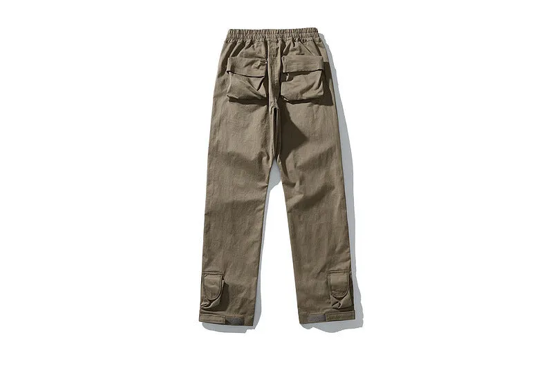 Men Cargo Pants with Drawstring and Ankle Pockets