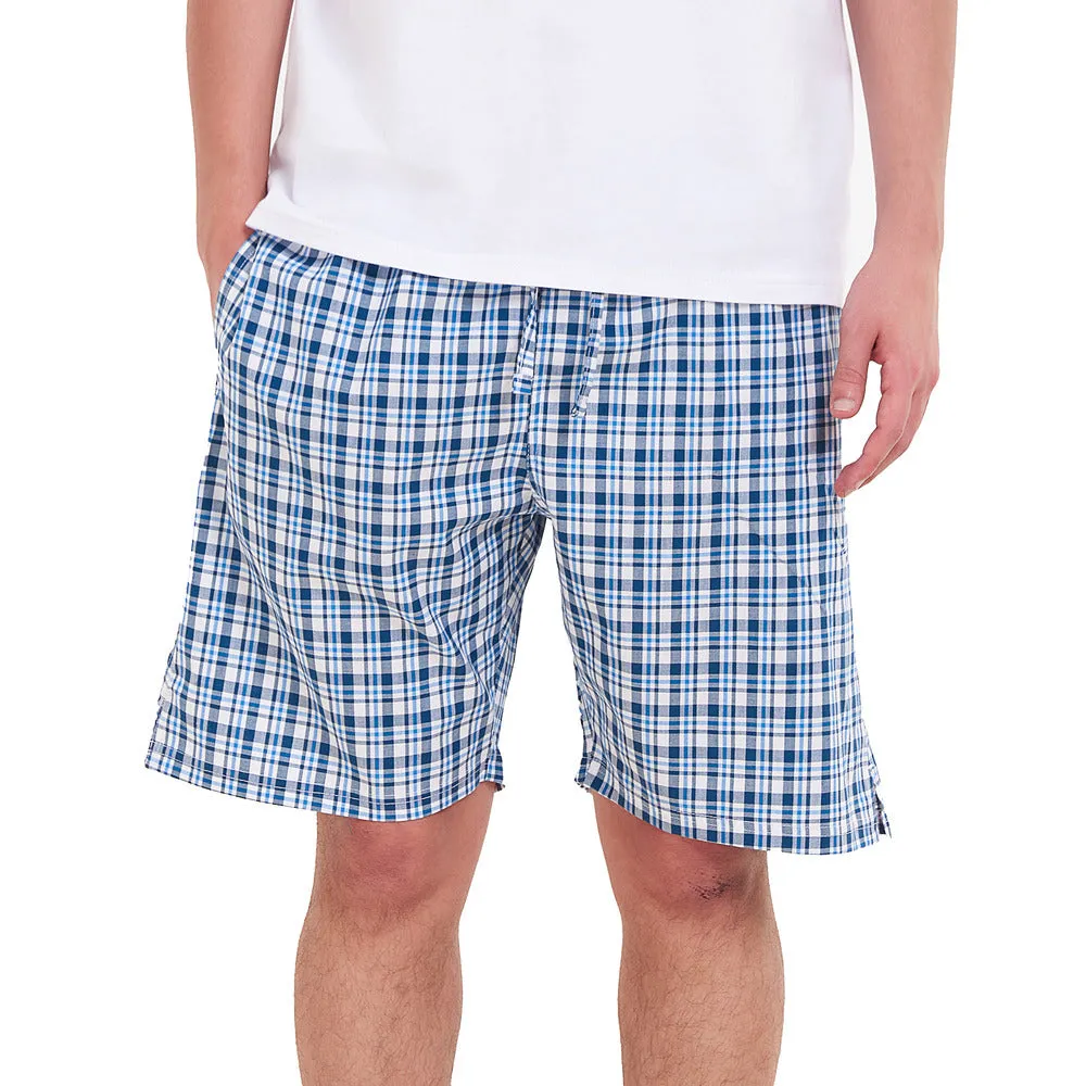 Men summer Petroleum x White Checkered shorts