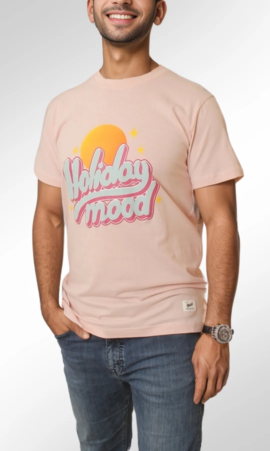 Men T-shirt Pull & Bear (Pink)