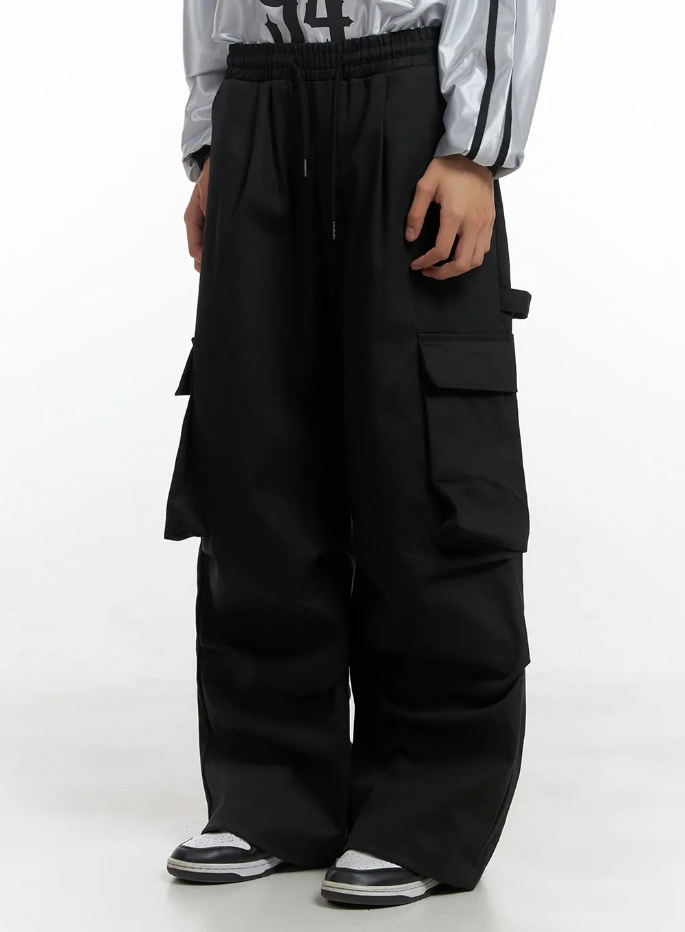 Men's Cargo Maxi Wide Leg Pants IO402