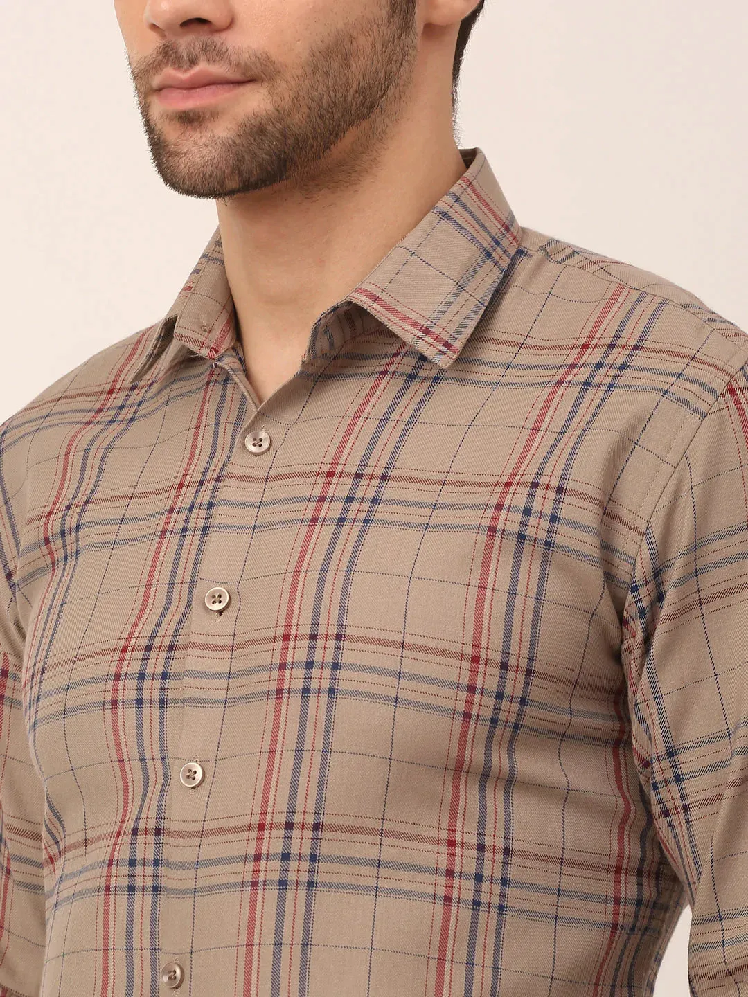 Men'S Cotton Checked Formal Shirts