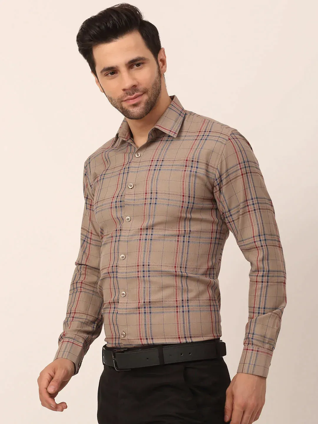 Men'S Cotton Checked Formal Shirts