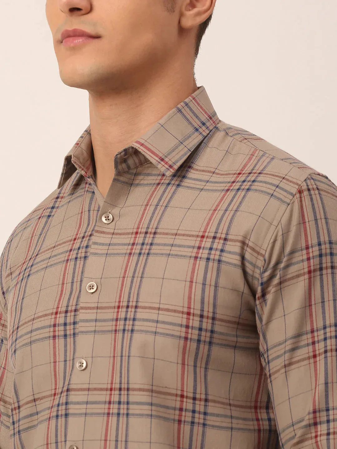 Men'S Cotton Checked Formal Shirts