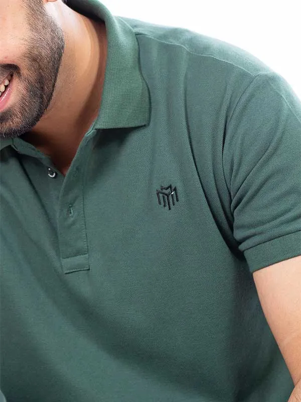 MEN'S GREEN PIQUE POLO SHIRTS