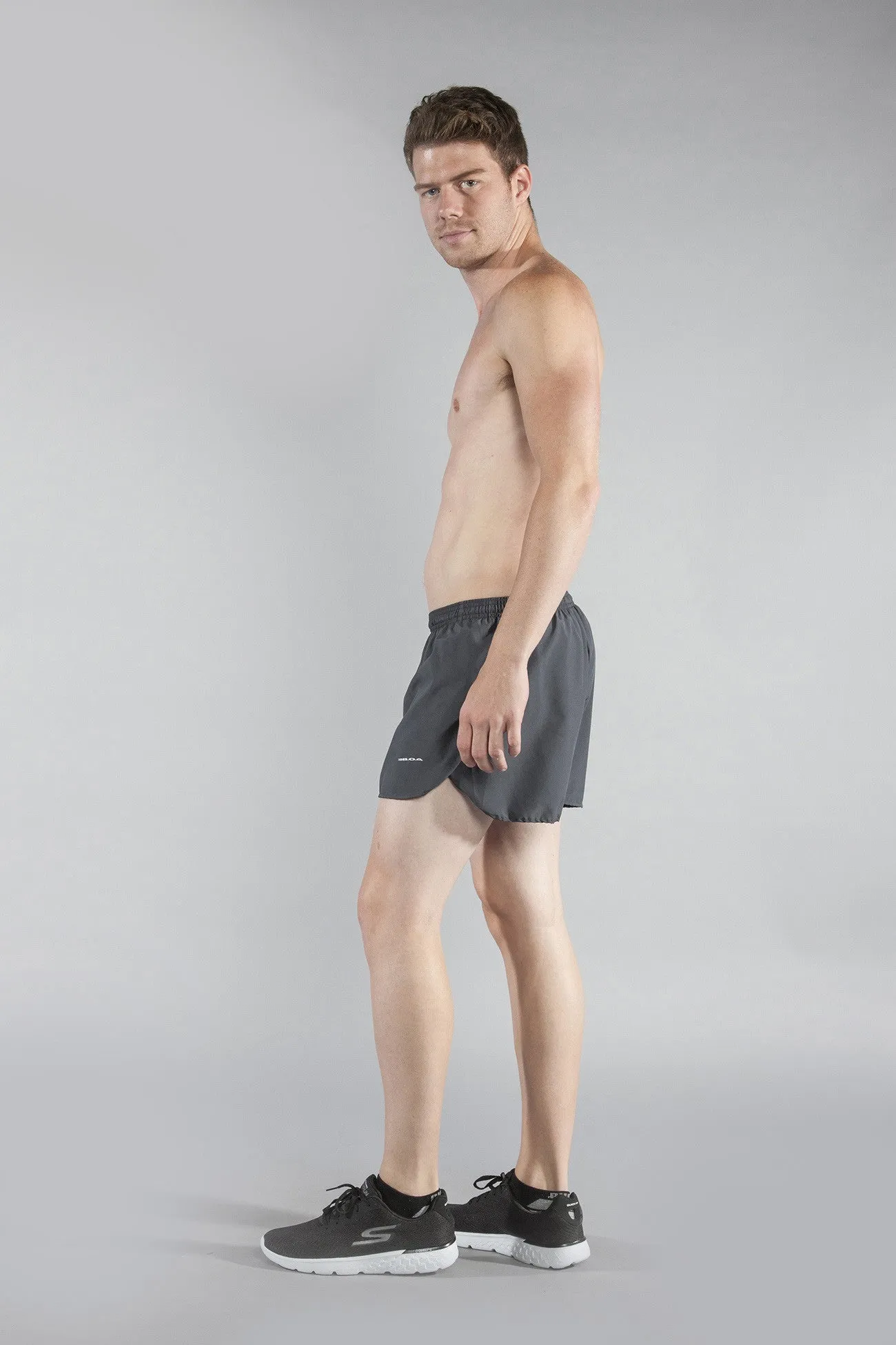 Men's Solid 3" Half Split Trainer Shorts - Titanium