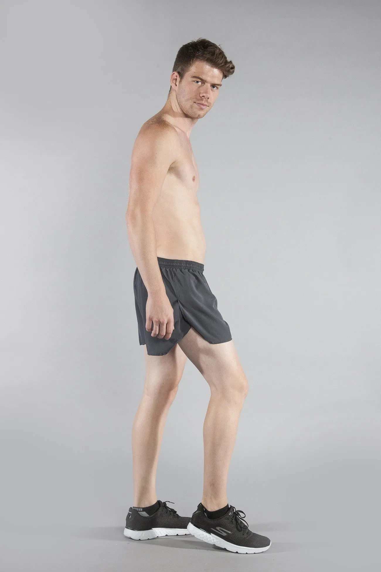 Men's Solid 3" Half Split Trainer Shorts - Titanium