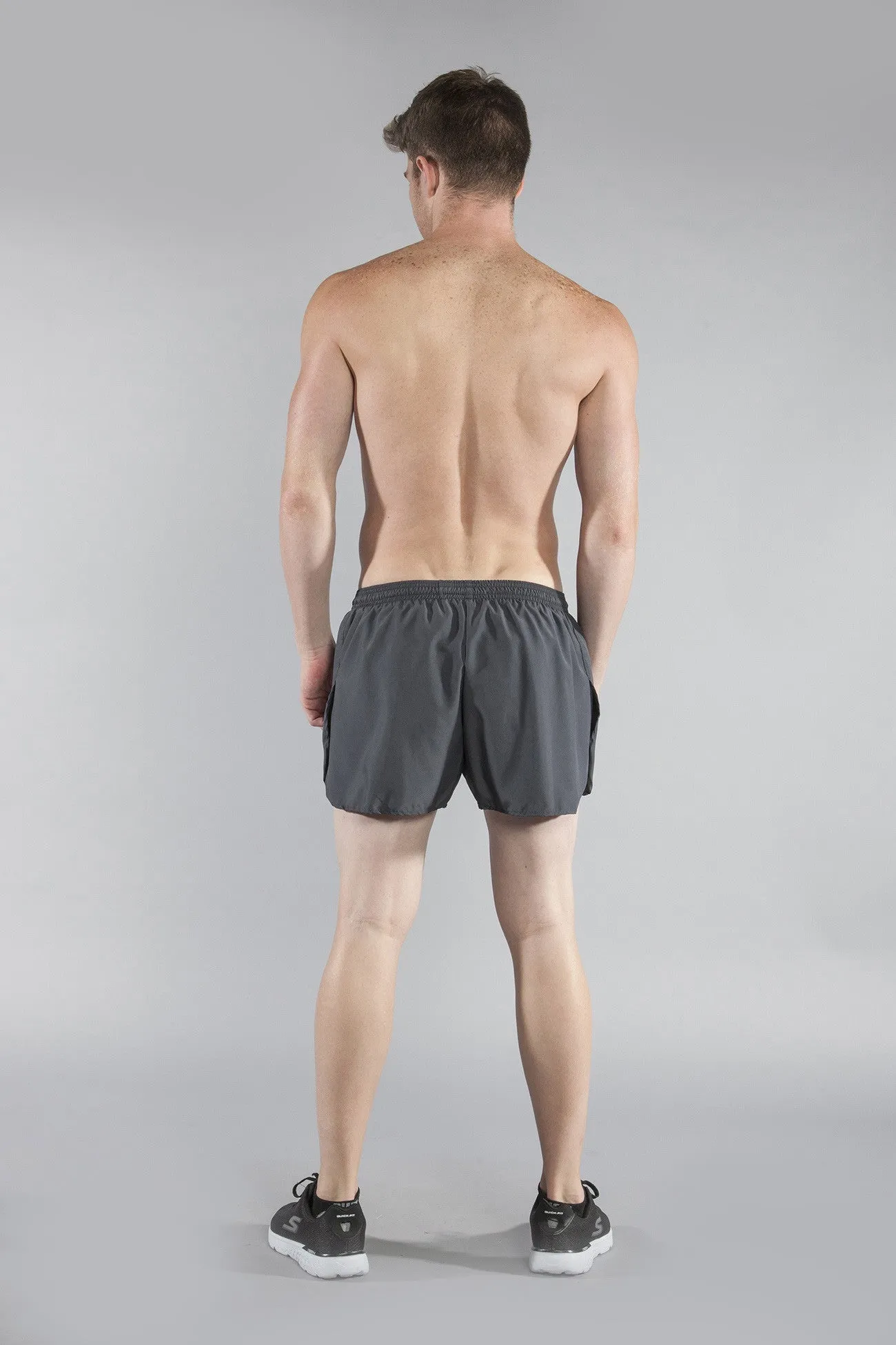 Men's Solid 3" Half Split Trainer Shorts - Titanium