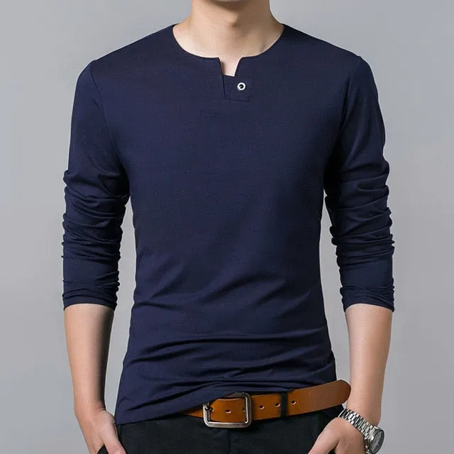 Mercerized Cotton Trends Korean Slim Fit Long Sleeve Shirt