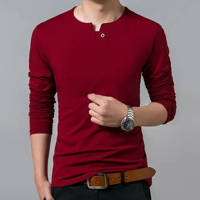 Mercerized Cotton Trends Korean Slim Fit Long Sleeve Shirt