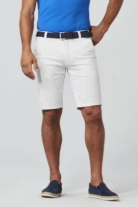 Mens Meyer B-Palma White Cotton Twill Shorts