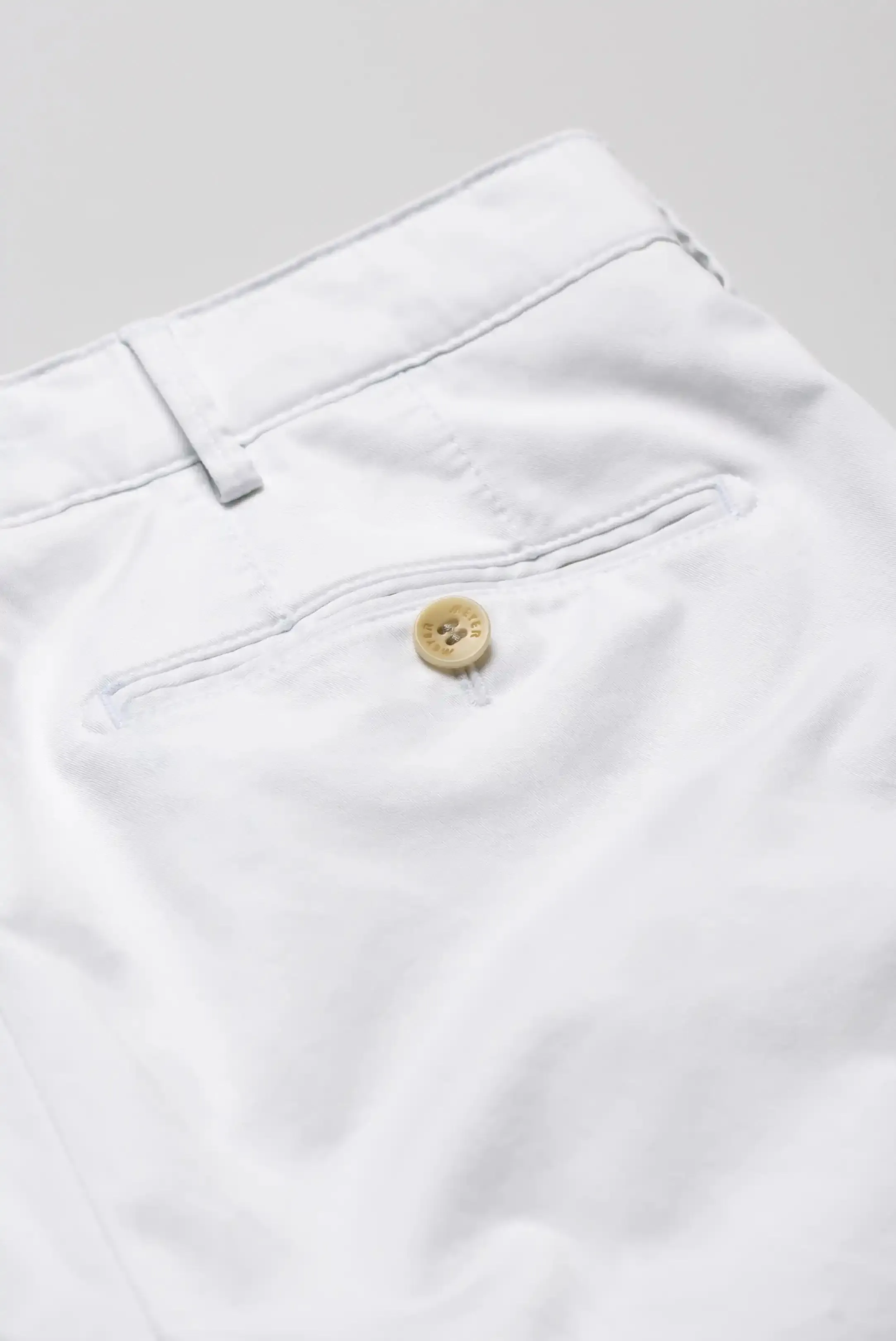 Mens Meyer B-Palma White Cotton Twill Shorts