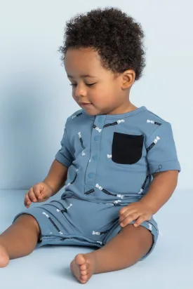 Miles Baby Candy Rolls Sky Baby Boy Romper