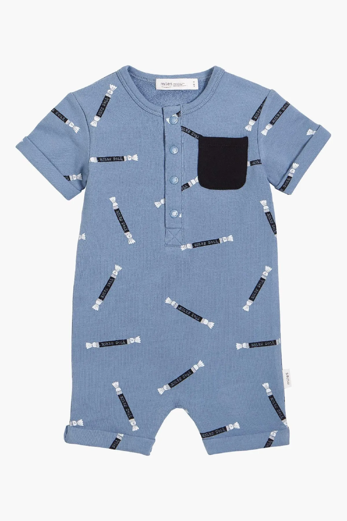 Miles Baby Candy Rolls Sky Baby Boy Romper