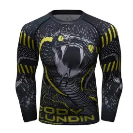 MMA Snake Printed Workout Quick Dry Long Sleeve