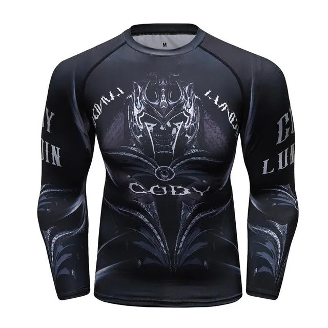 MMA Snake Printed Workout Quick Dry Long Sleeve