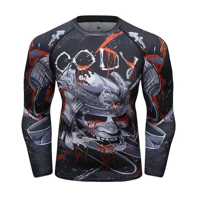 MMA Snake Printed Workout Quick Dry Long Sleeve