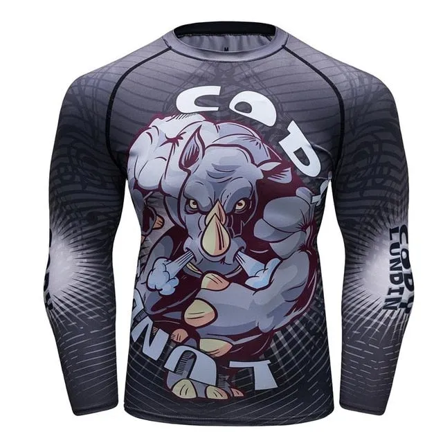 MMA Snake Printed Workout Quick Dry Long Sleeve