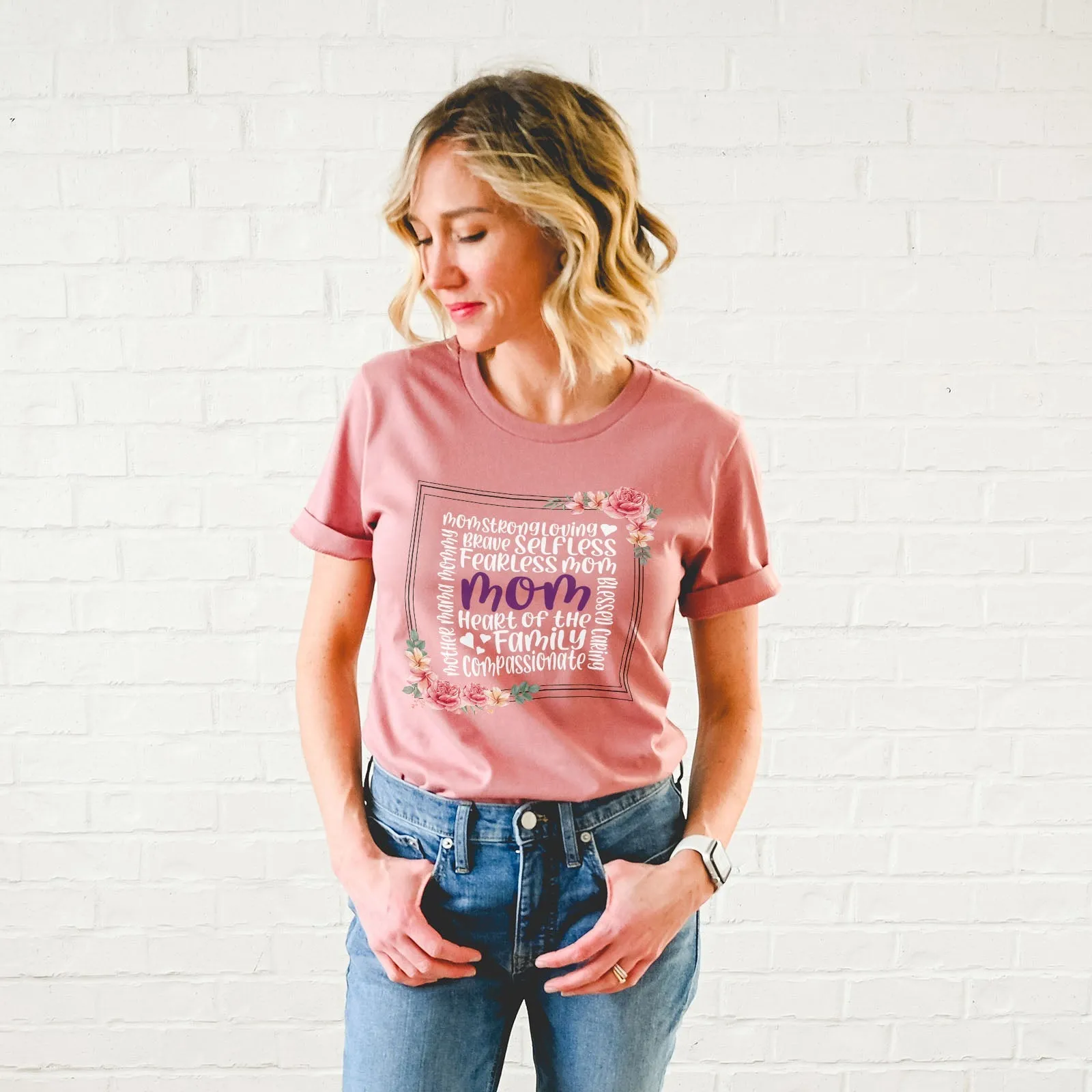 Mom Heart Of The Family Tee Shirts For Women - Christian Shirts for Women - Religious Tee Shirts