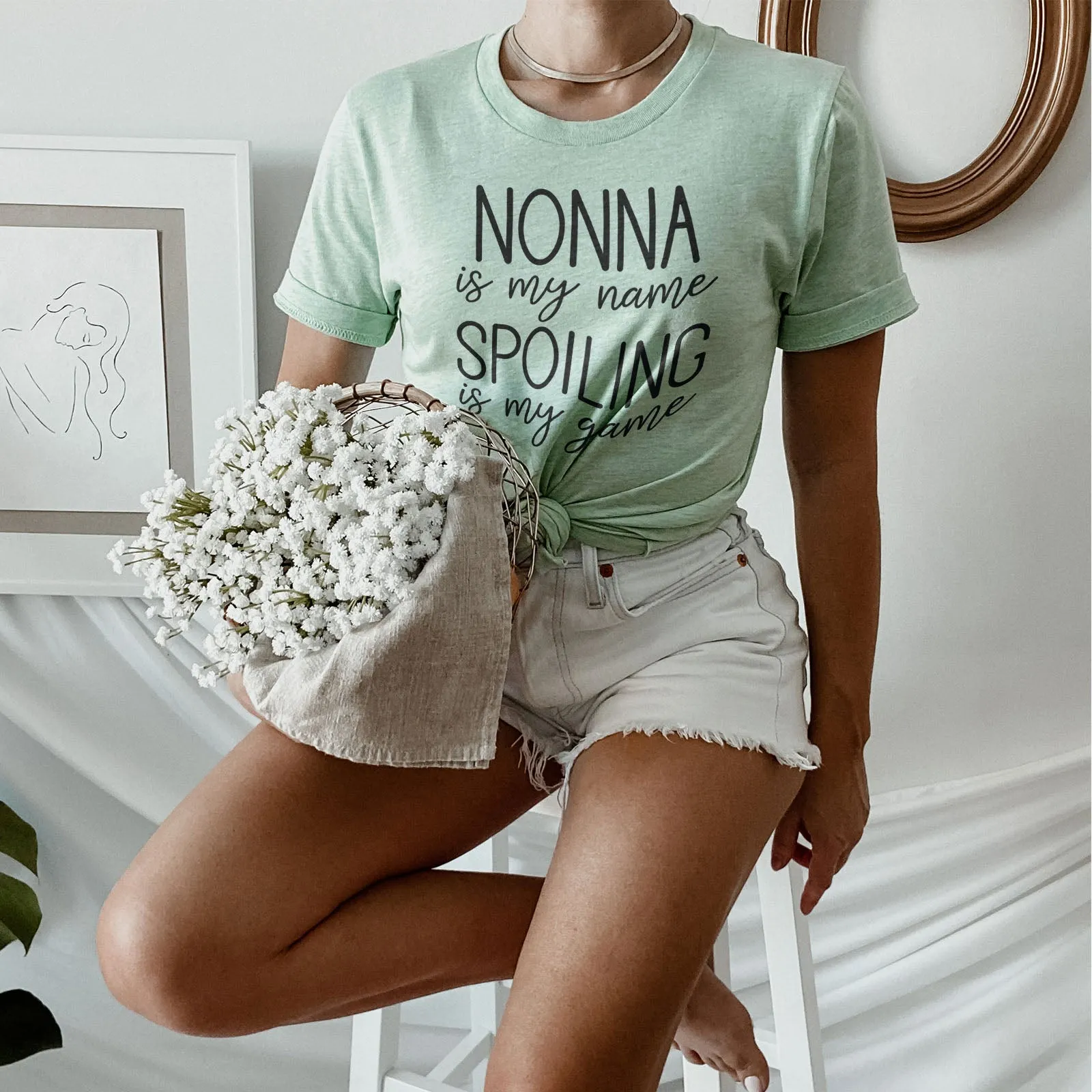 Nonna Is My Name Spoiling Is My Game Shirts For Women - Christian Shirts for Women - Religious Tee Shirts