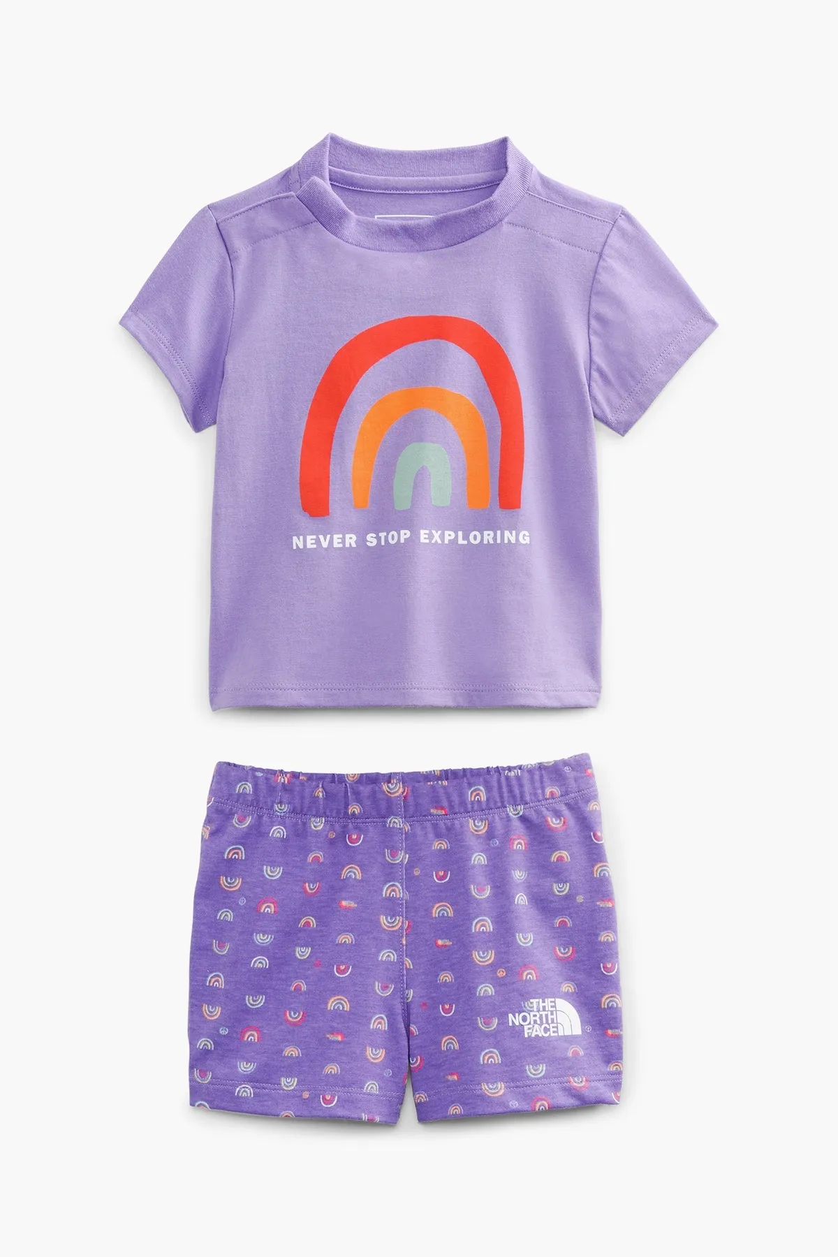 North Face Summer Baby Girls Set - Pop Purple Rainbows