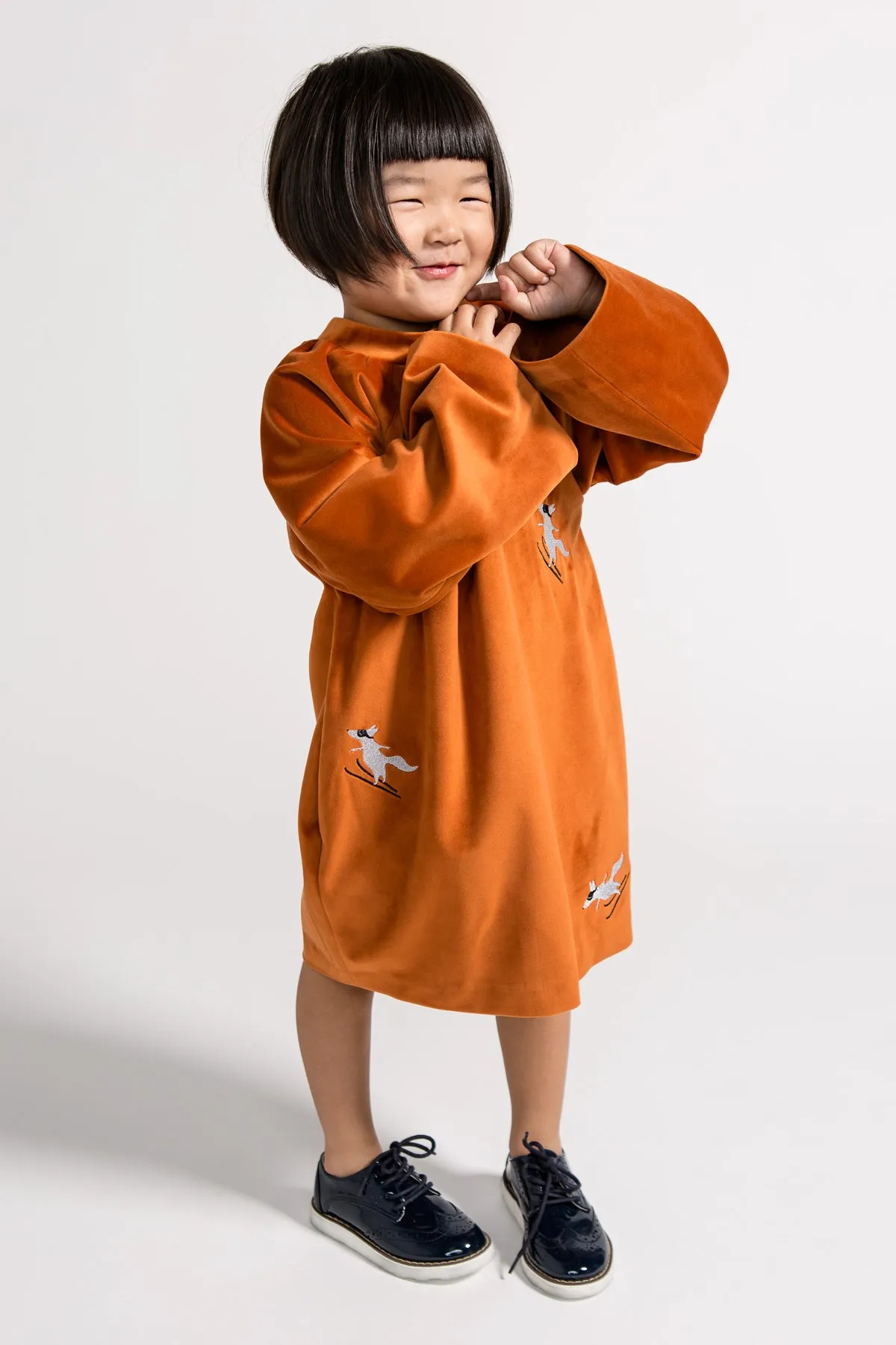 OMAMImini Velvet Fox Girls Dress