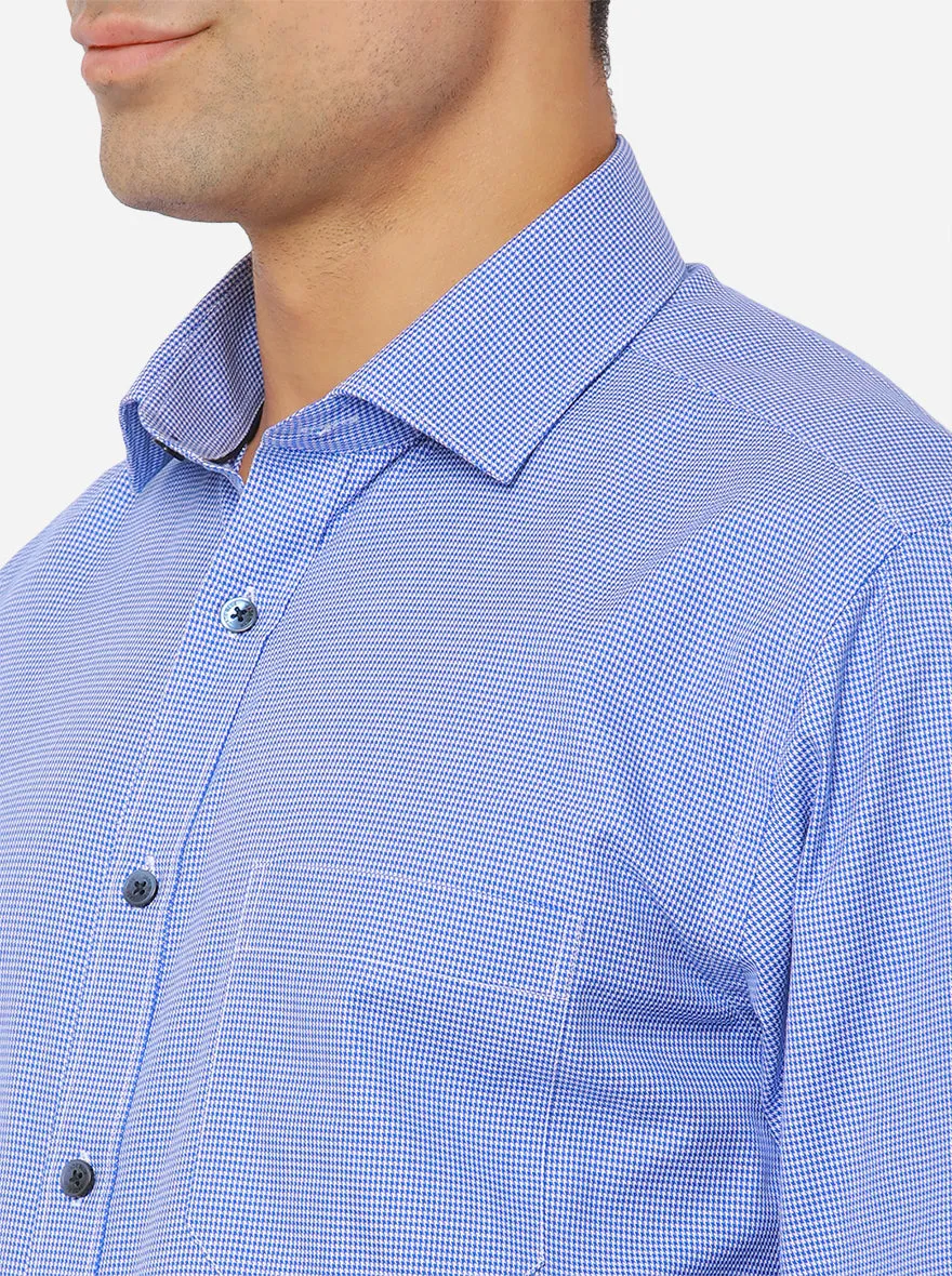 Pacific Blue Dobby Regular Fit Formal Shirt | JadeBlue