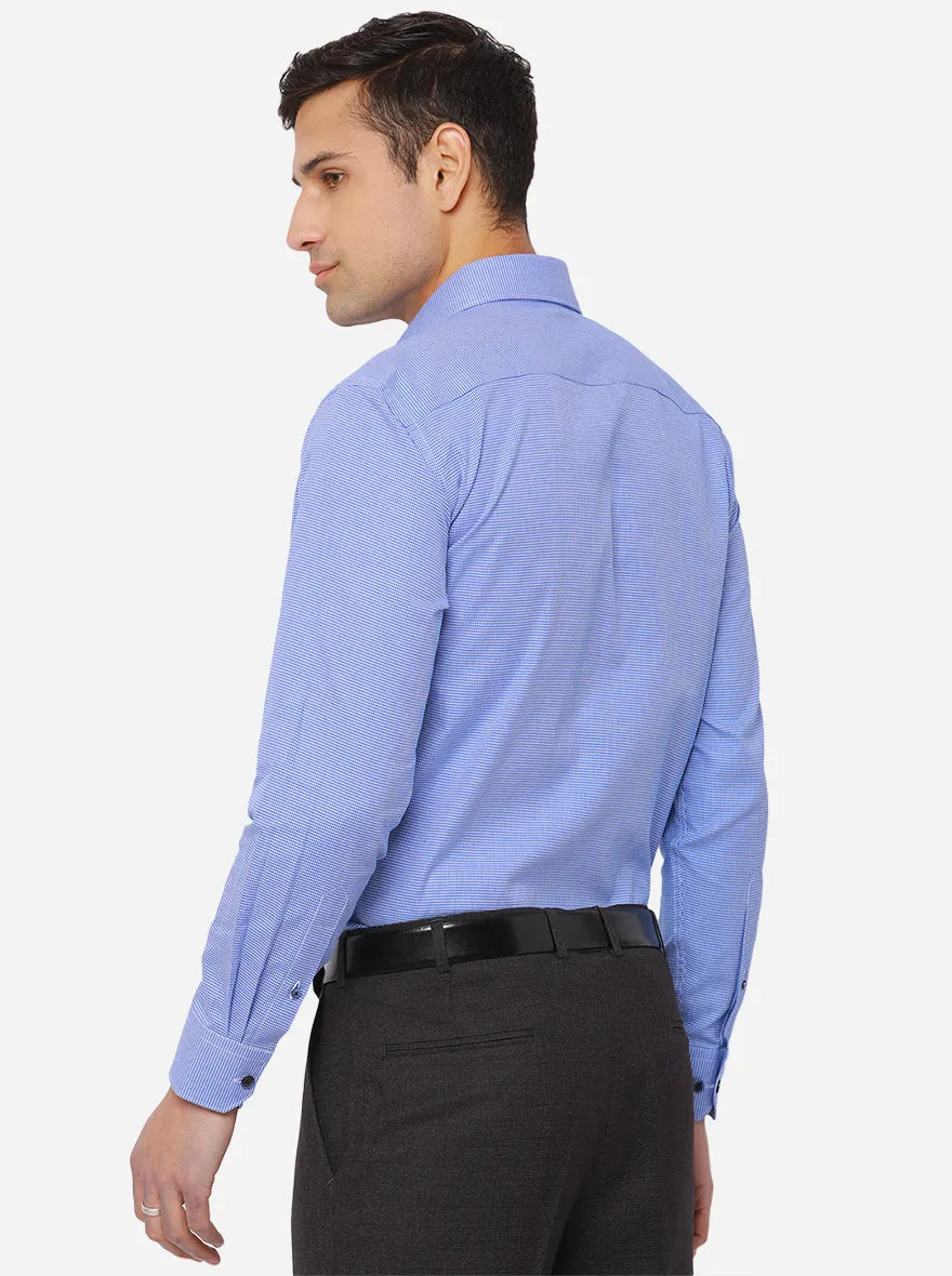 Pacific Blue Dobby Regular Fit Formal Shirt | JadeBlue