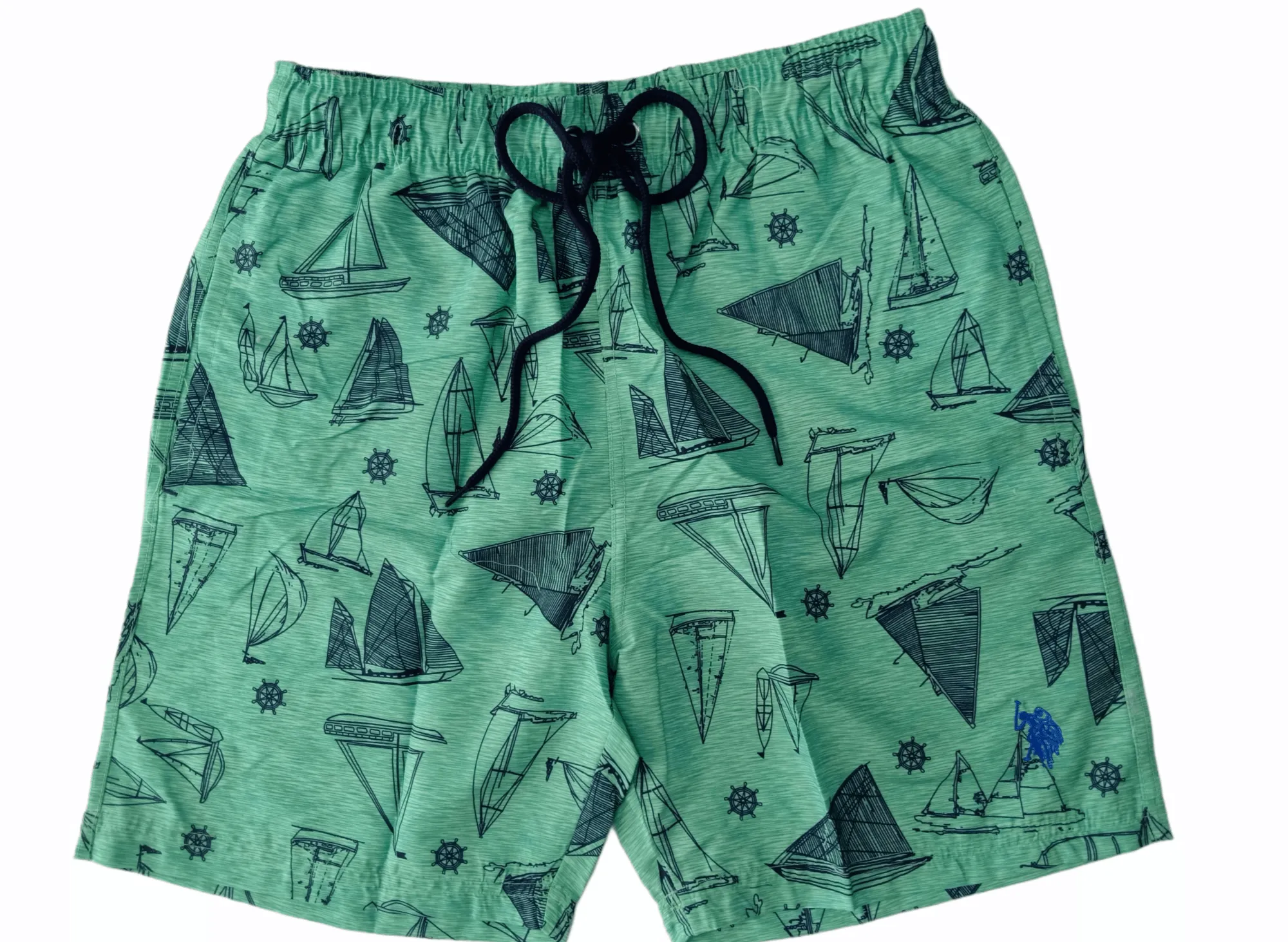 Patterned Swim Shorts - Green Ships