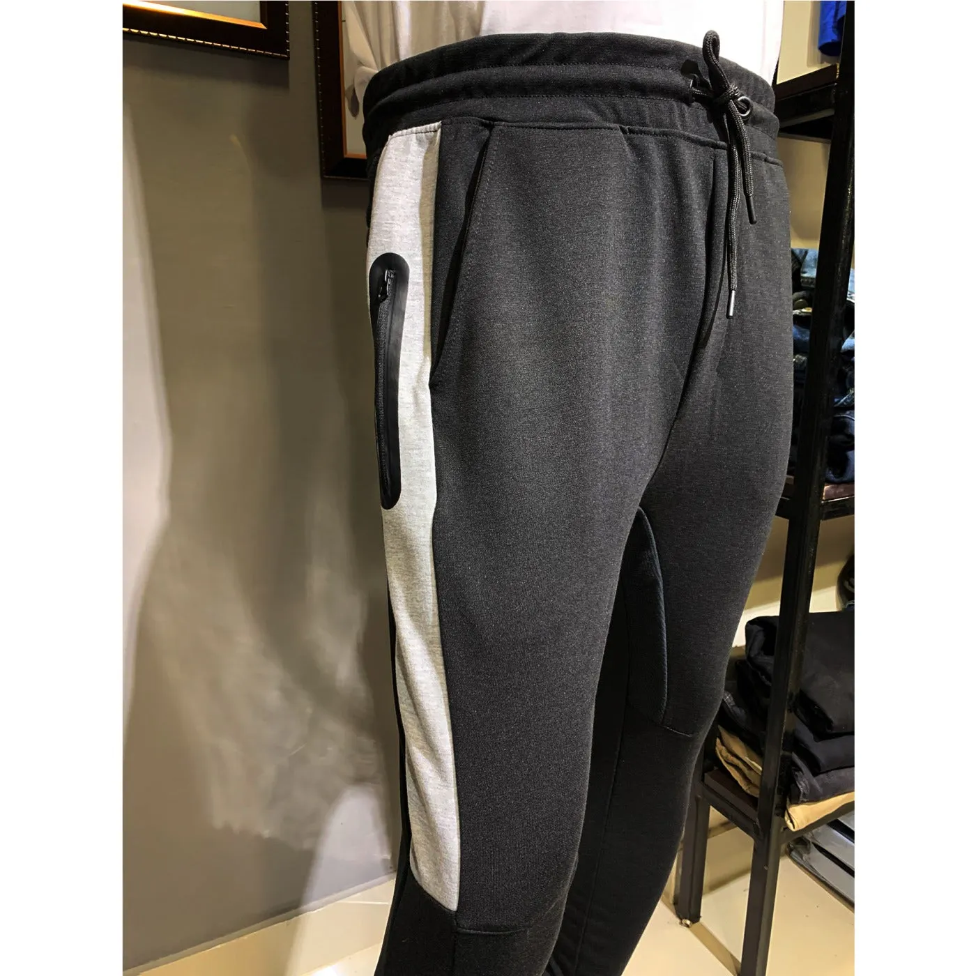 PB Black Contrast Panel Slim Joggers