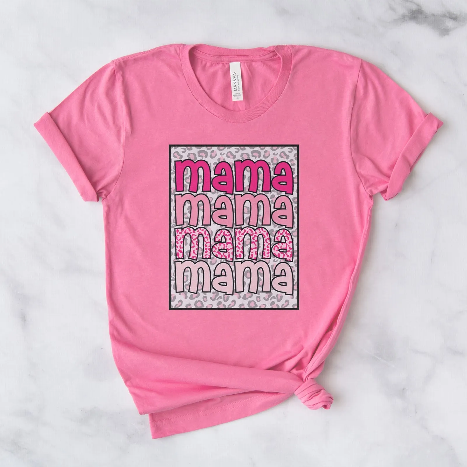 Pink Leopard Mama Tee Shirts For Women - Christian Shirts for Women - Religious Tee Shirts