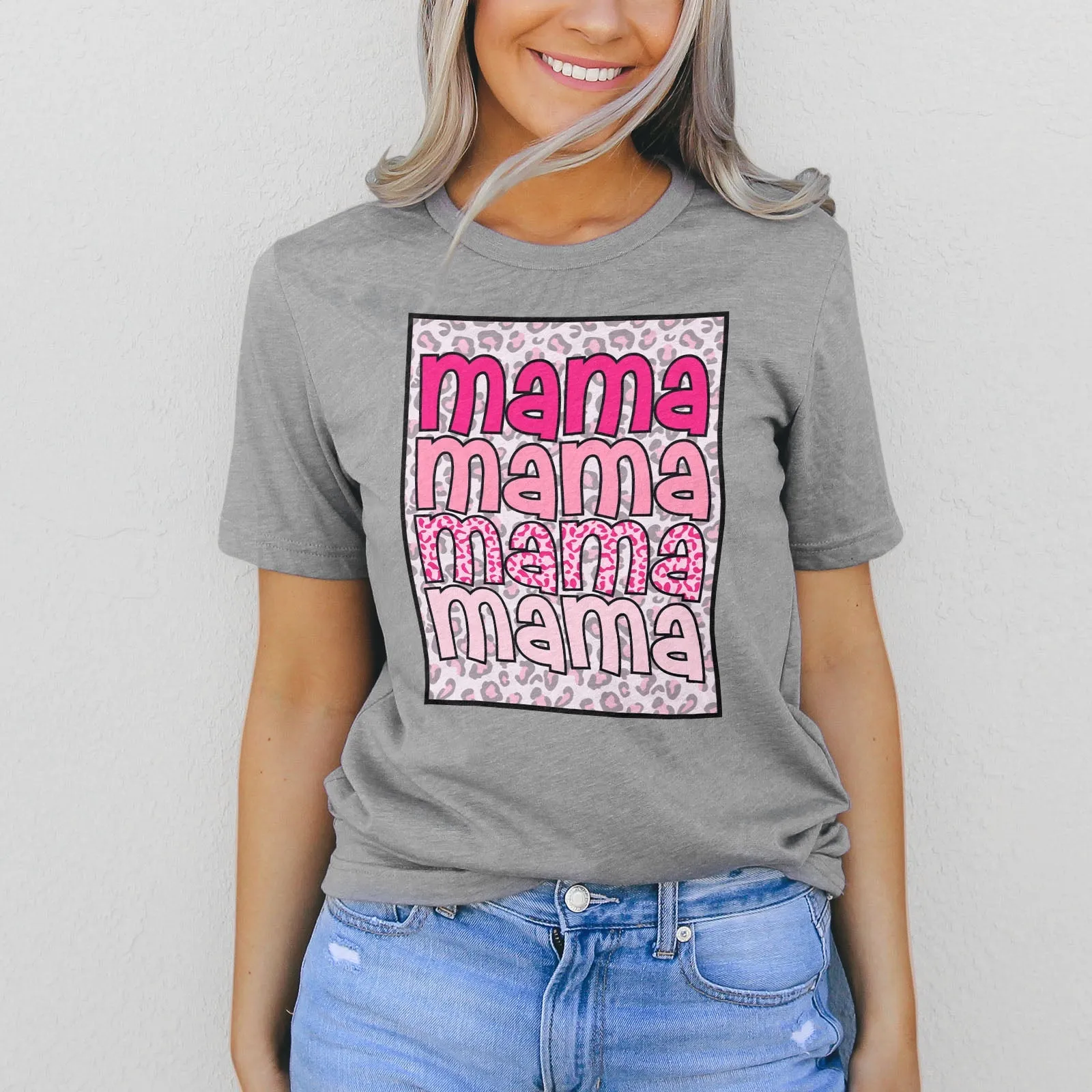 Pink Leopard Mama Tee Shirts For Women - Christian Shirts for Women - Religious Tee Shirts