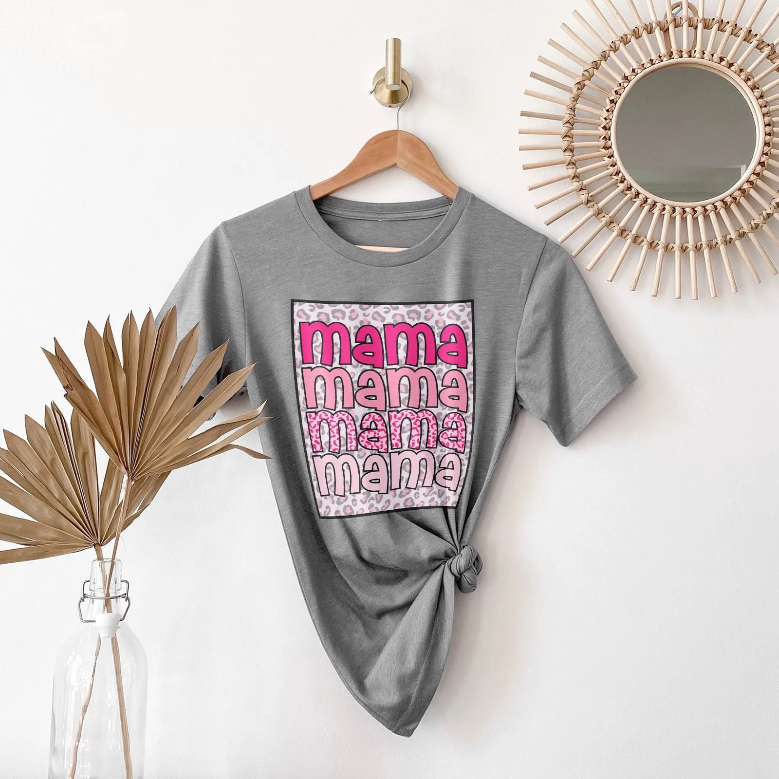 Pink Leopard Mama Tee Shirts For Women - Christian Shirts for Women - Religious Tee Shirts